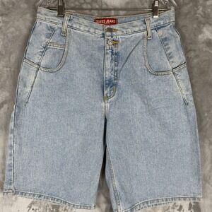 GUESS JEANS Mens Light Wash Denim Shorts Size 31 Authentic‎ Original Fit